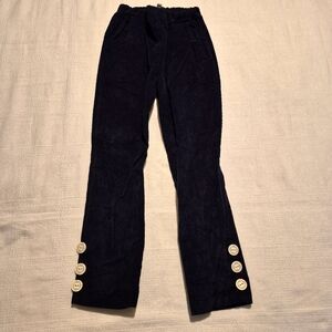 Magpie & Mabel girls size 6 navy corduroy pull on pants, 3 button accent, EUC